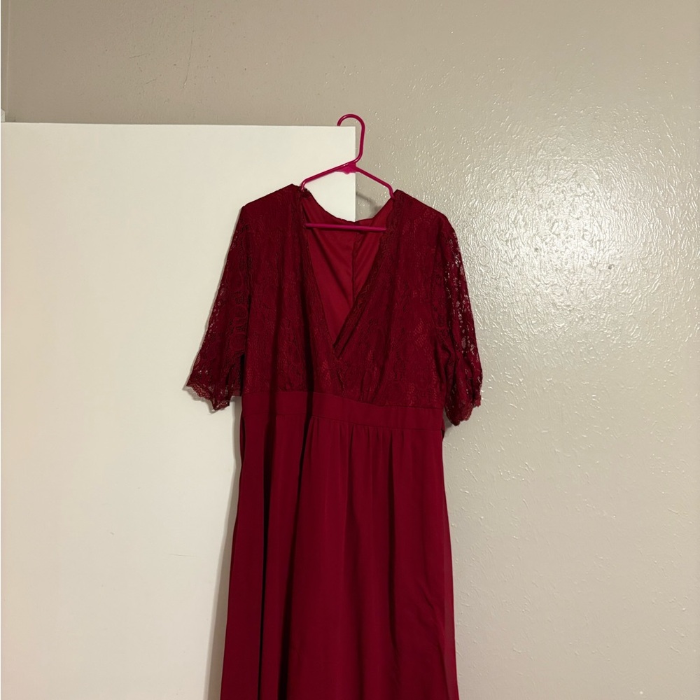 Elegant Red Lace Dress